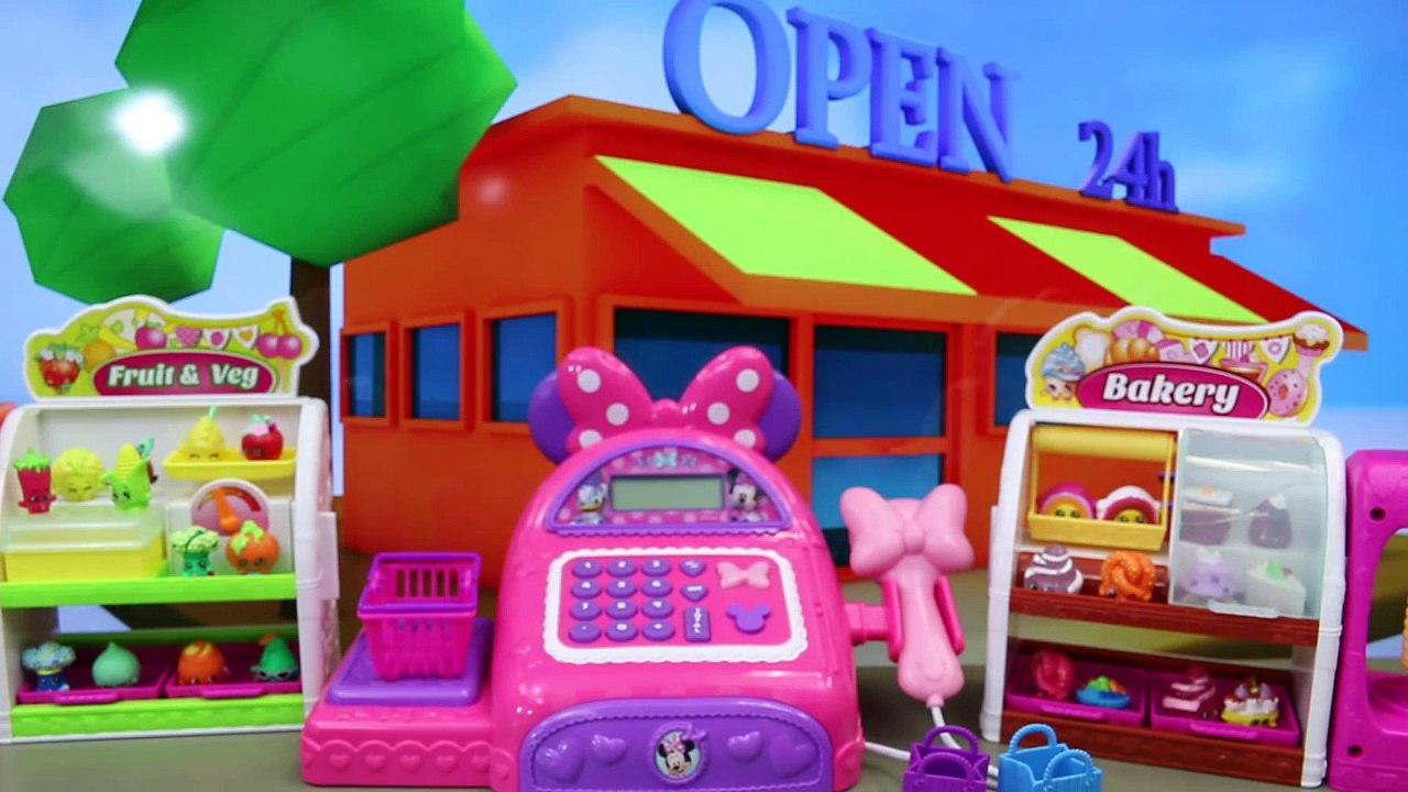 MINNIE MOUSE Electronic CASH REGISTER BowTique Mickey Mouse Shopping for Shopkins Toys Dis