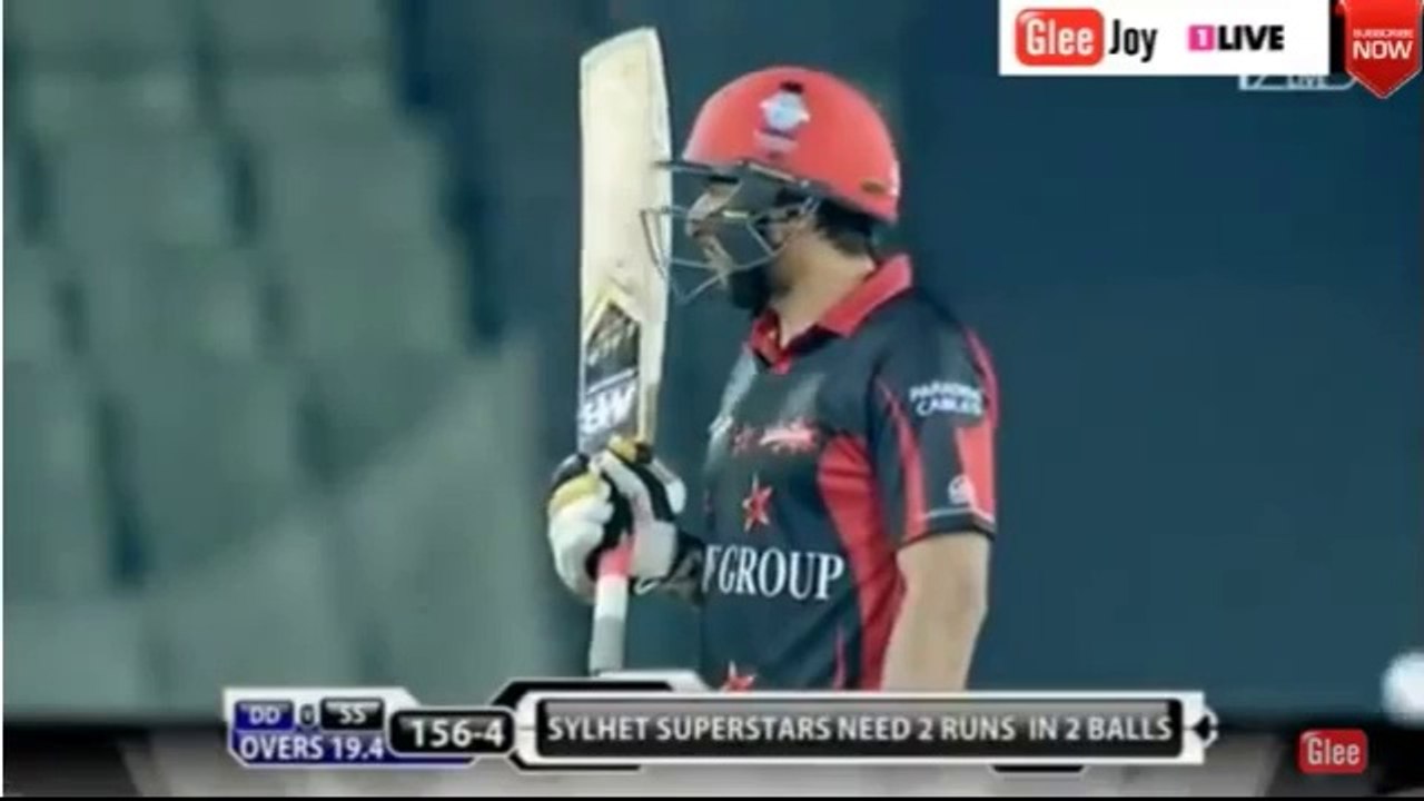 Shahid Afridi Massive Sixes and winning moment for Sylhet vs Dhaka Dynamites Dec 9, 2015