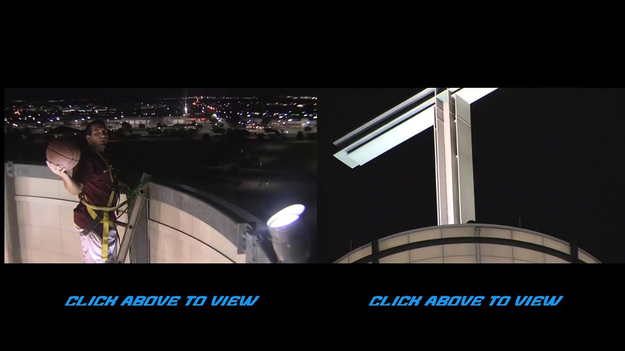 Cross Tower Shot | Split View | Dude Perfect