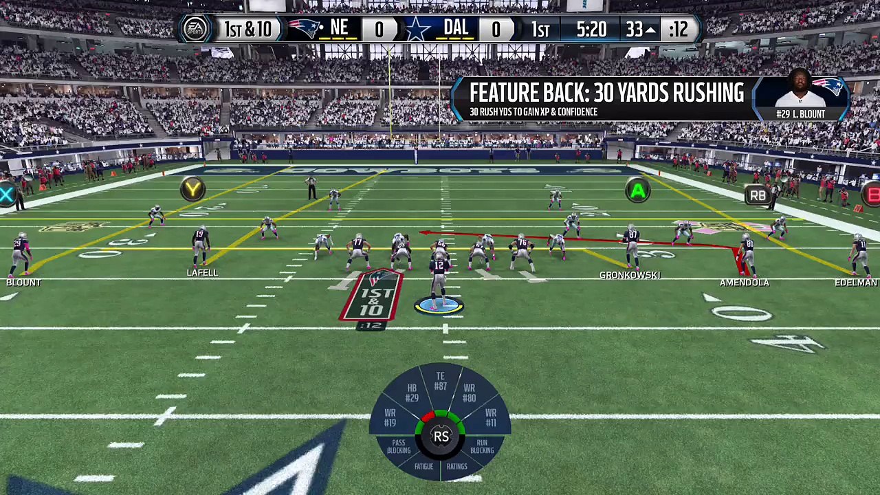 TD LaFell vs Dallas Madden NFL 16