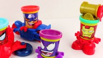 NEW Play Doh Can Heads Marvel Iron Man, Spiderman, Venom, Captain America toys collection