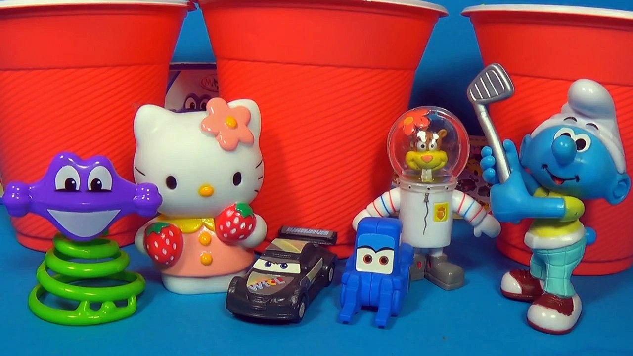 Play Doh ICE CREAM surprise eggs Disney Cars HELLO KITTY SpongeBob SPIDERMAN 3 episodes