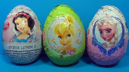 Disney PRINCESS Disney Fairies and Disney FROZEN! 3 surprise eggs unboxing for Kids