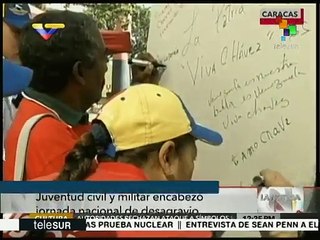 Venezolanos pintan retratos y envían mensajes de repudio a líder de AN