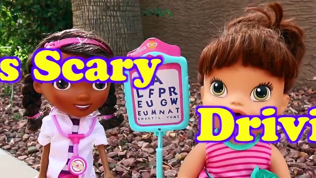 BABY ALIVE DRIVES COZY COUPE!!! Car Crash + Doc McStuffins Check Up by DisneyCarToys