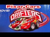 Pixar Cars Unboxing 3 New Micro Drifters Cars Doc Ramone and Sheriff and Races on the Trank