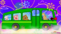 Wheels On The Bus | Nursery Rhymes For Children | Green Bus | HD Version 2 from HooplaKidz
