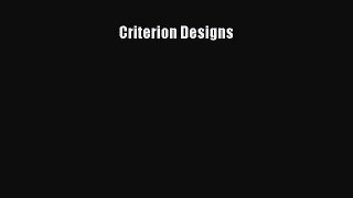 [PDF Download] Criterion Designs [Download] Online