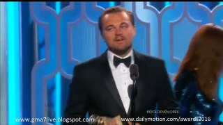 Leonardo DiCaprio Wins Best Actor Acceptance Speech Winner Golden Globes 2016