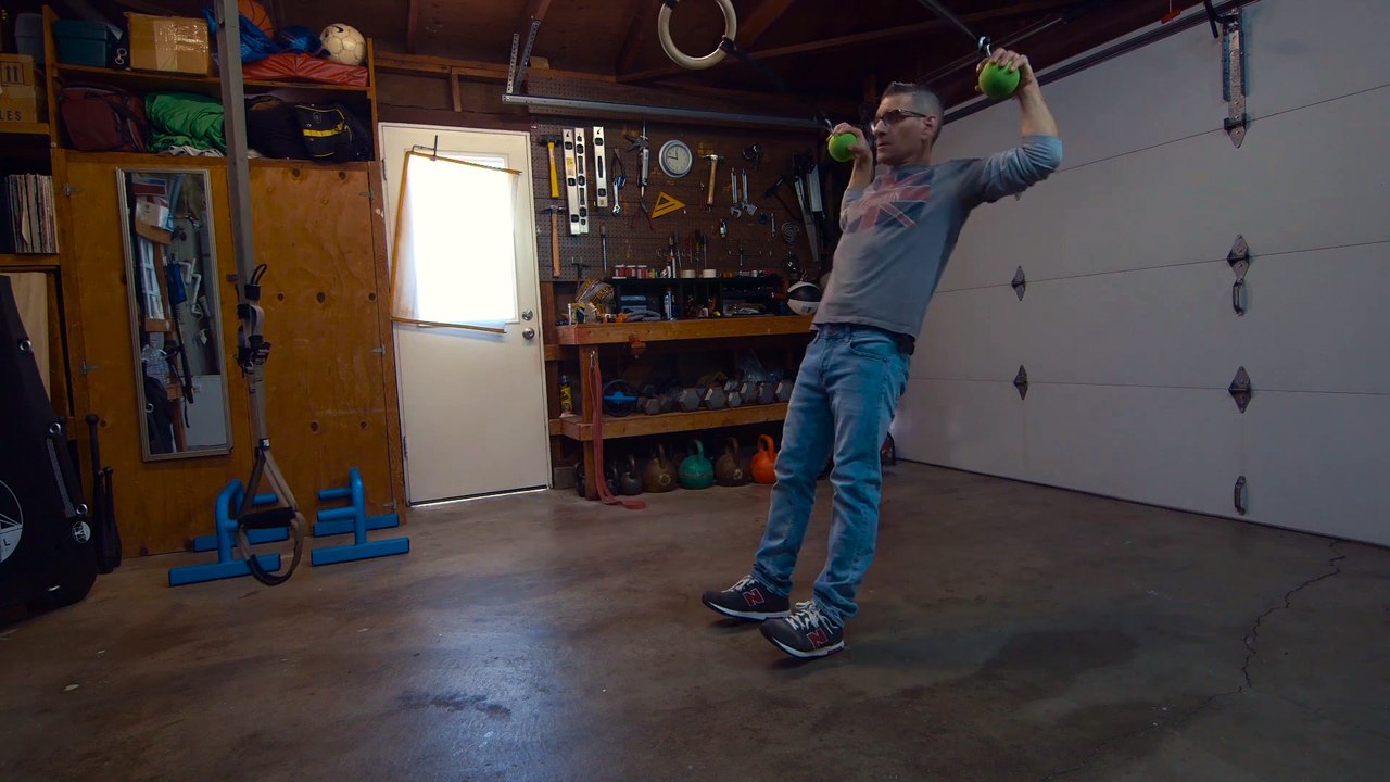 Grip strength equipment exercises with the Hanging Globes