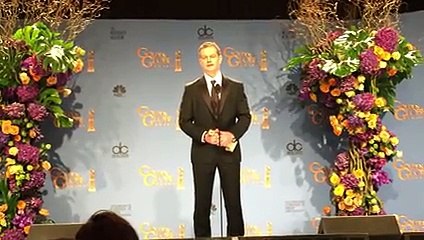 Matt Damon backstage after winning Golden Globe for 'The Martian'