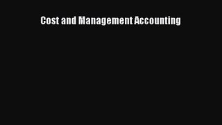 Cost and Management Accounting [Read] Online