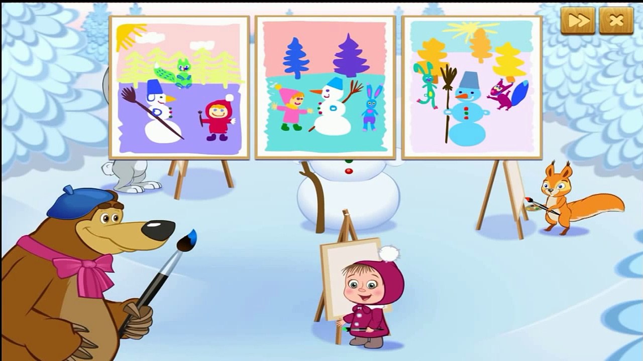 Маша и Медведь кто нарисовал игра как мультик для детей развивающие игры Masha i Medved