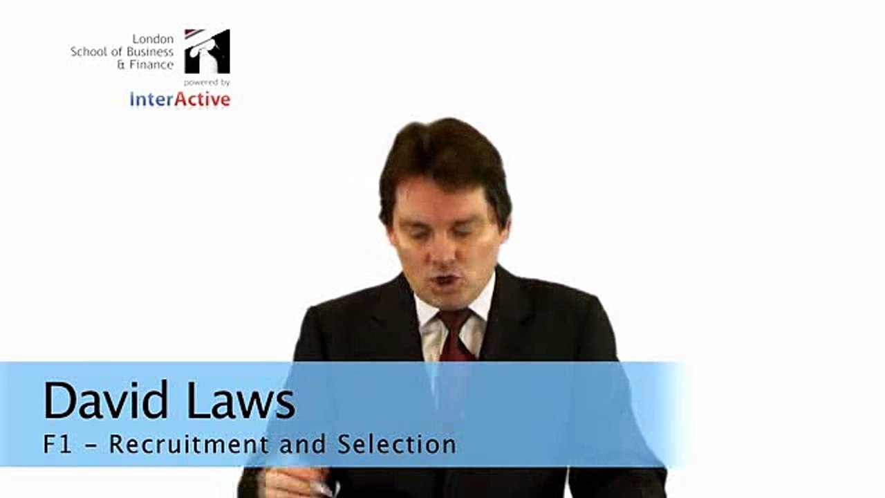 ACCA F1 1.2 Recruitment and selection process Part 1