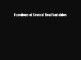 PDF Download Functions of Several Real Variables Download Online