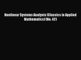 PDF Download Nonlinear Systems Analysis (Classics in Applied Mathematics) (No. 42) Read Online