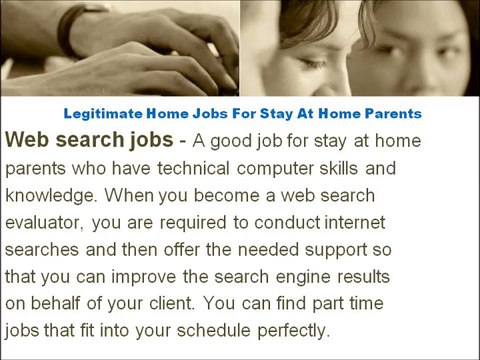 Legitimate Home Jobs For Stay At Home Parents