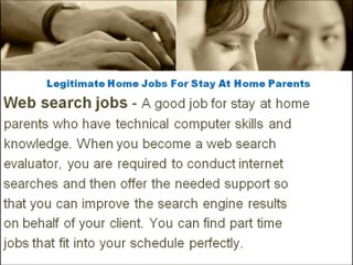 Legitimate Home Jobs For Stay At Home Parents