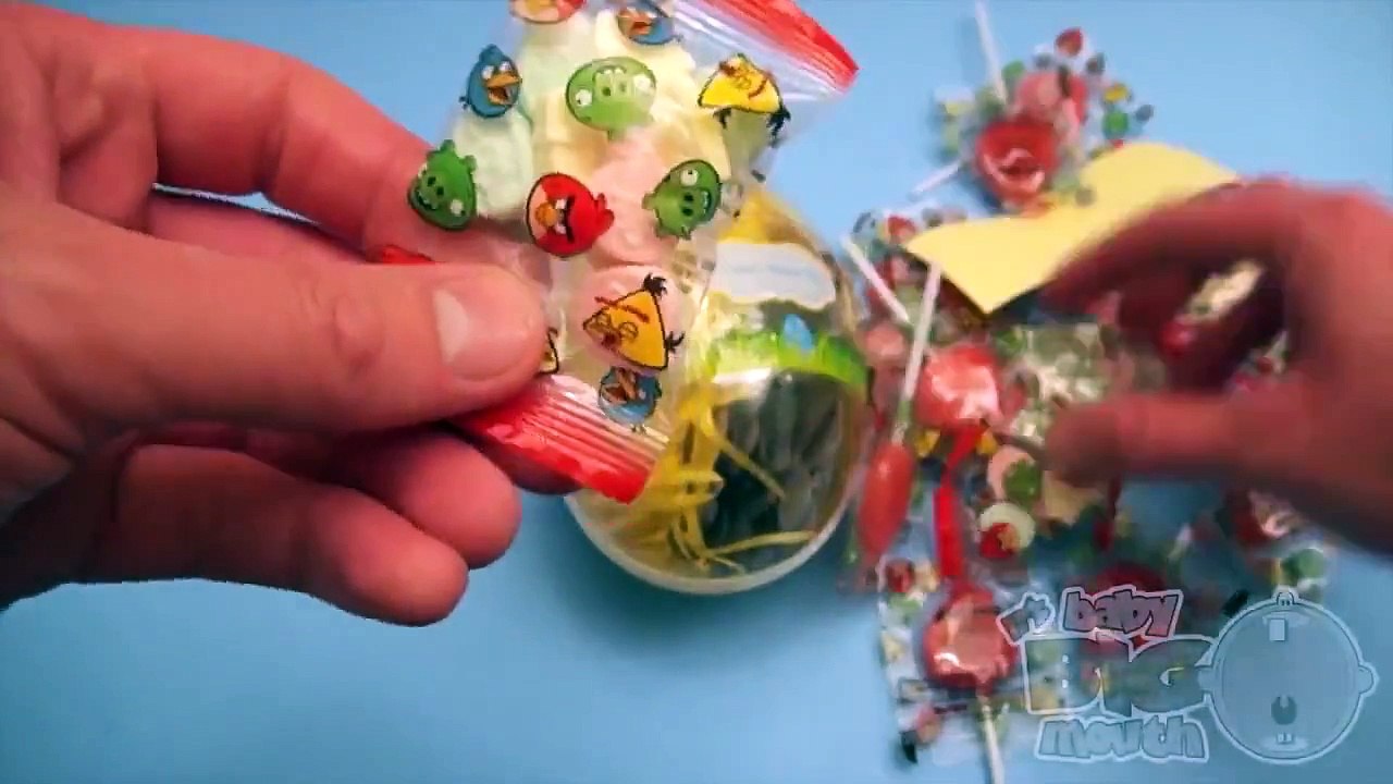TOYS - Opening 3 JUMBO Surprise Eggs! Angry Birds Disney Planes Hello Kitty!