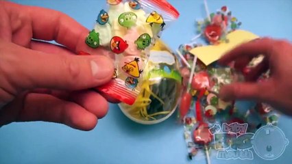 TOYS - Opening 3 JUMBO Surprise Eggs! Angry Birds Disney Planes Hello Kitty!