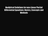 PDF Download Analytical Solutions for non-Linear Partial Differential Equations: Basics Concepts
