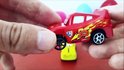 57 Cars Toy for Children In Giant Disney Pixar Lightning McQueen Surprise Egg Opening Vide