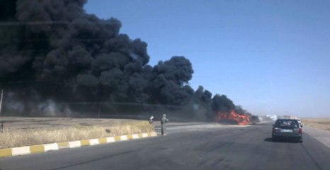 Yakıt Yüklü Tanker Alev Alev Yandı