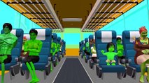 Batman Hulk Ironman Cartoons Wheels On The Bus Go Round And Round Nursery Rhymes for Children 3D