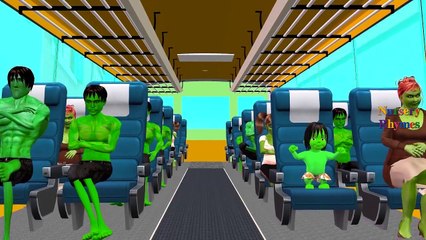 Batman Hulk Ironman Cartoons Wheels On The Bus Go Round And Round Nursery Rhymes for Children 3D