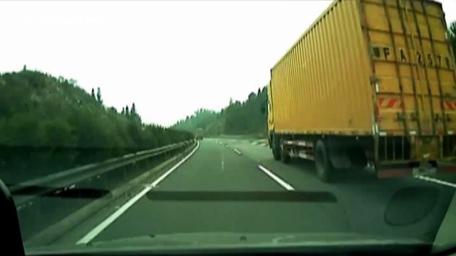 Why you should always be careful when overtaking a lorry