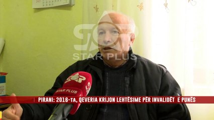 PIRANI: 2016-ta, QEVERIA KRIJON LEHTËSIME PËR INVALIDËT E PUNËS