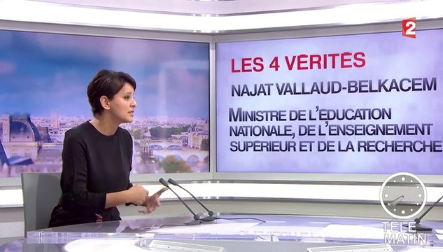 Najat Vallaud-Belkacem invitée des 4 vérités pour la Journée de la Laïcité