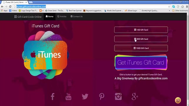 Code Carte Cadeau iTunes gratuit Générateur 2016 Sans Survey
