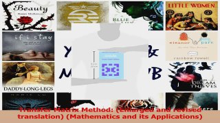 Read  Transfer Matrix Method Enlarged and revised translation Mathematics and its Ebook Free
