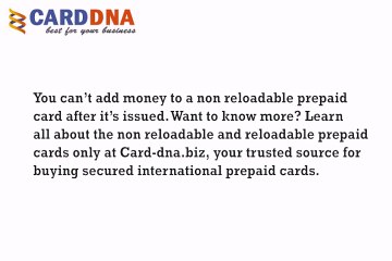 Non reloadable prepaid card