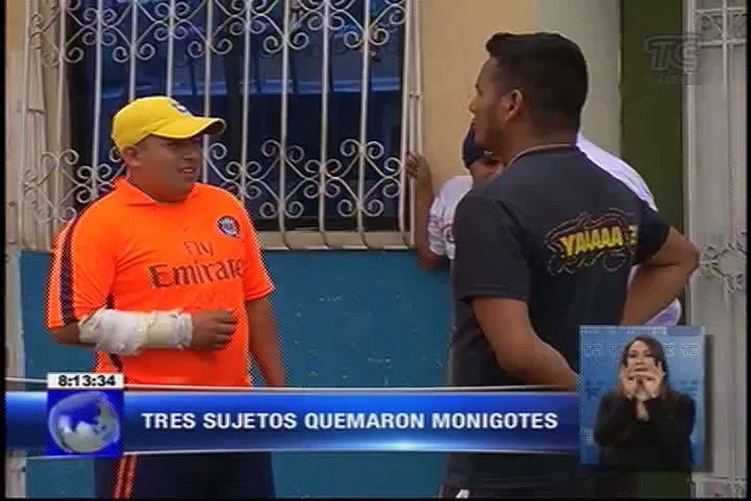 Tres sujetos quemaron monigotes