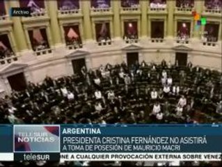 Cristina Fernández no asistirá a la toma de posesión de Mauricio Macri
