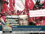 Miles de trabajadores brasileños manifiestan su respaldo a Dilma