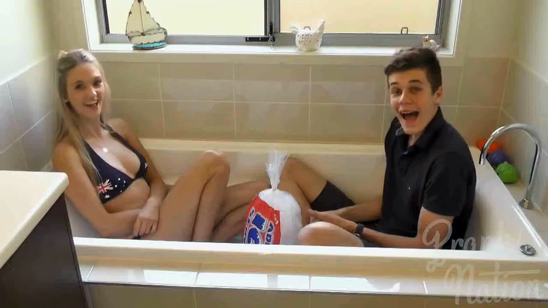 Ice bath prank
