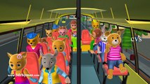 Wheels on the Bus Go Round And Round 3D Animation Nursery Rhymes & Songs for Children