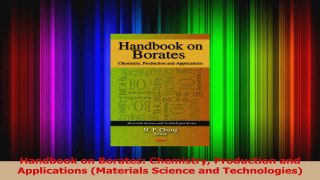 PDF Download  Handbook on Borates Chemistry Production and Applications Materials Science and Read Full Ebook
