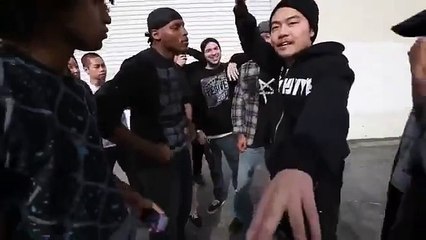 Asian Guy KO's Black Guy