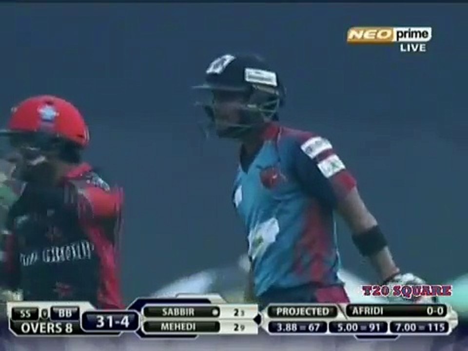 BPL 2015 Shahid Afridi SUPER SPELL - 2-5 in 4 overs vs Barisal Bulls Bangladesh Premier League 2015
