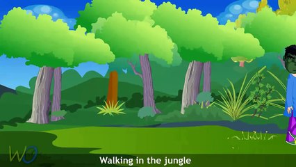 Walking In The Jungle Rhyme | Cartoon Nursery Rhymes With Lyrics | Famous English Kids Son