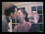 funny video child kisses her mother