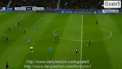 Chicharito Goal Leverkusen 1 - 1 Barcelona Champions League 9-12-2015