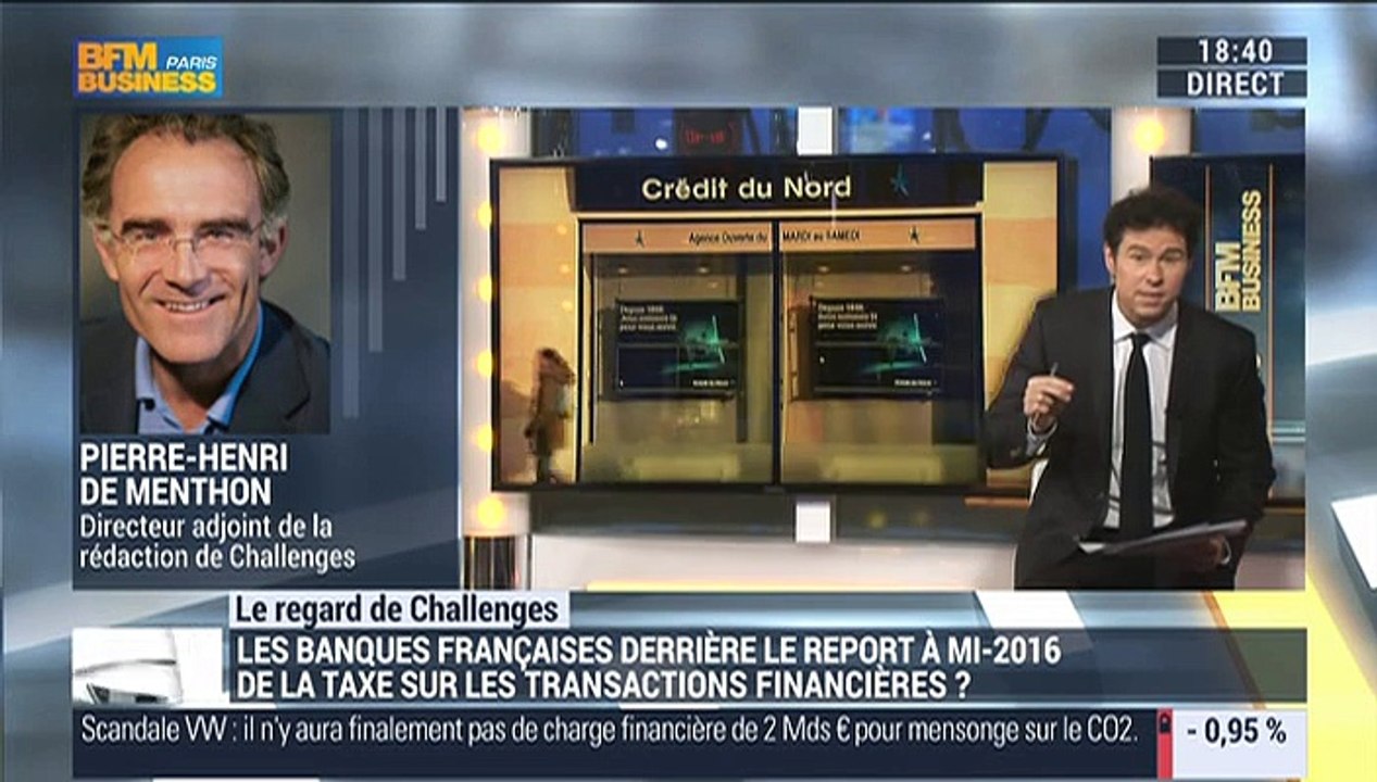 Le regard de Challenges: La promesse d'un accord sur la création de la taxe sur les transactions financières est repoussée à juin 2016 - 09/12