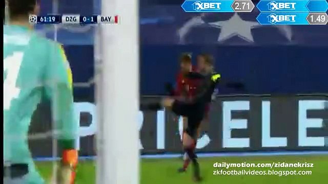 Robert Lewandowski Goal - D. Zagreb 0 - 1 Bayern Munich - 09_12_2015