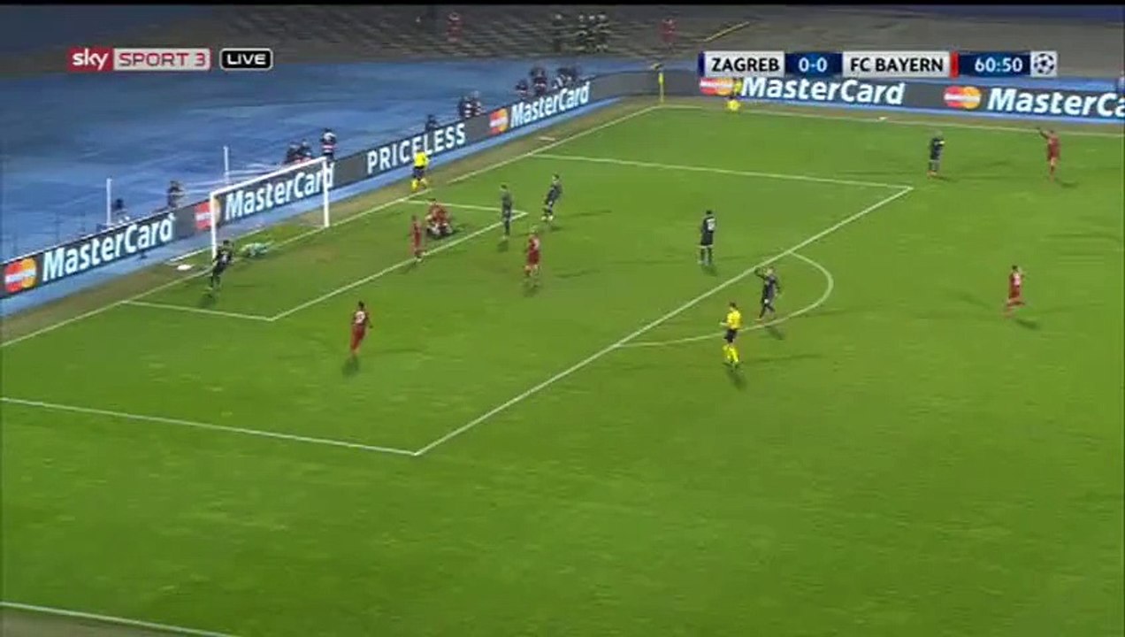 Robert Lewandowski Goal - D. Zagreb 0-1 Bayern München - 09-12-2015 [gol] Group Stage