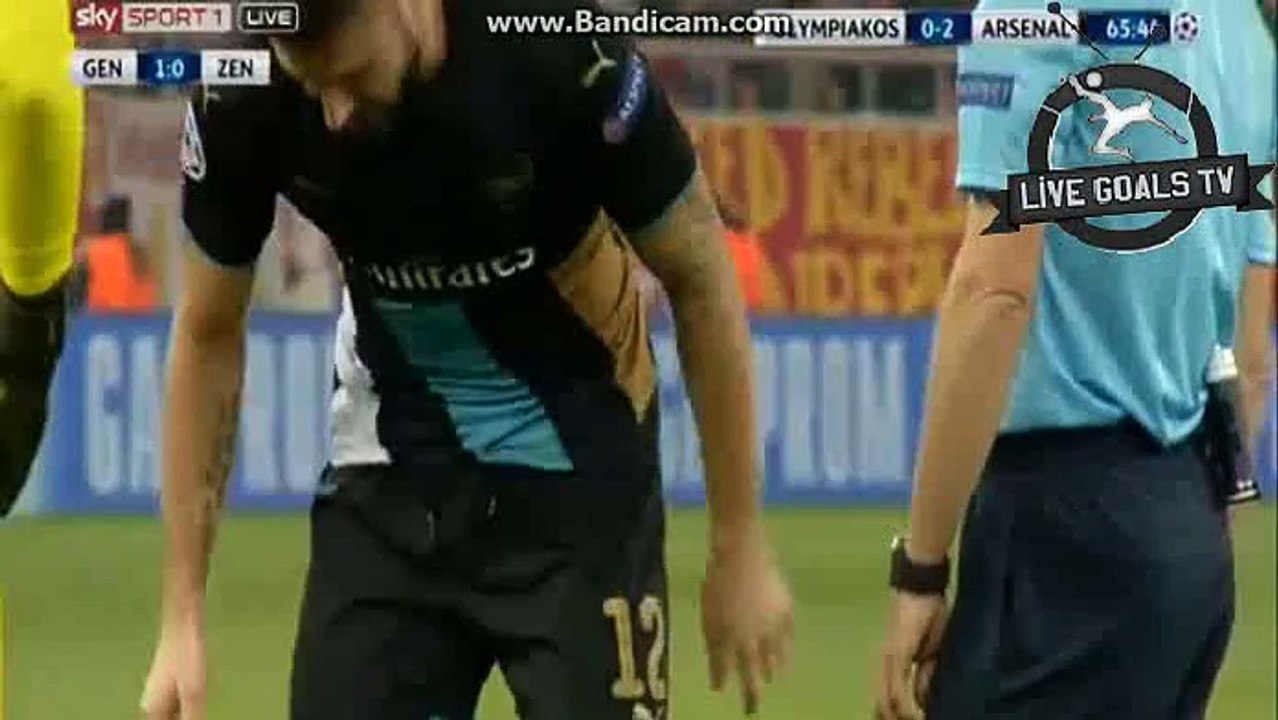 Olivier Giroud Great Goal - Olympiakos 0-3 Arsenal - Champions League - 09.12.2015